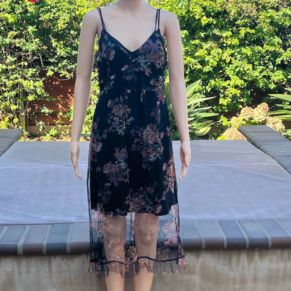 Sheer floral BoHo slip dress